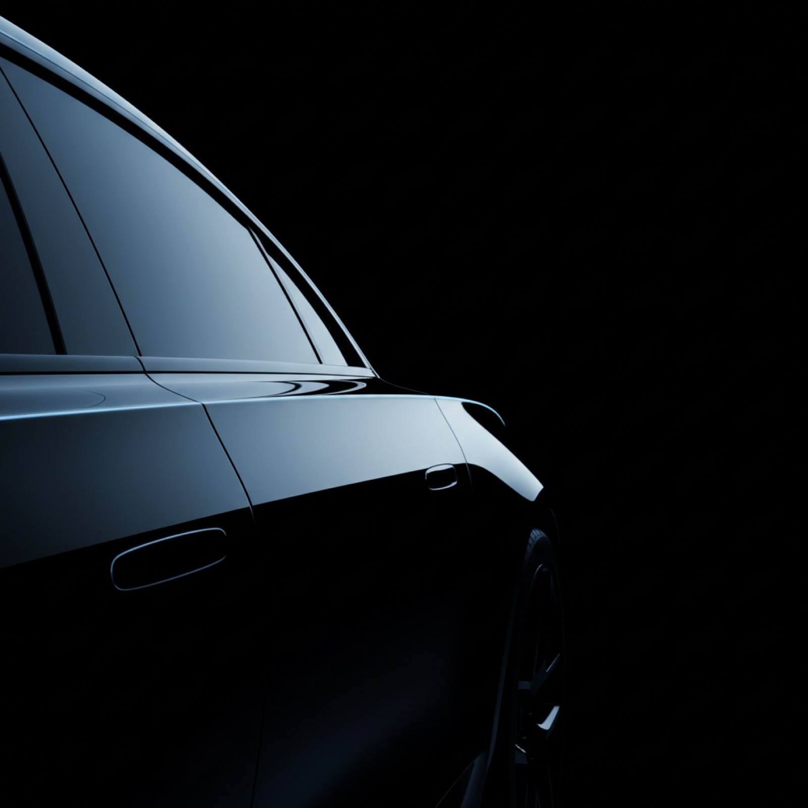 Dettaglio automotive dark con luce blu